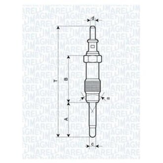 Свічка розжарювання Mercedes W901, W902, W210, S210, W903, G-Class, W904, Opel Vivaro MAGNETI MARELLI ux23a