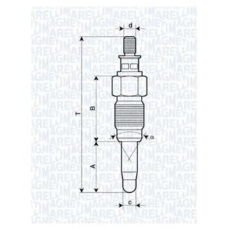 Свічка розжарювання 062900056304 Volvo 460, 440, Nissan Bluebird, Renault 19, Megane, Volvo S40, V40, Mitsubishi Carisma MAGNETI MARELLI ux25a