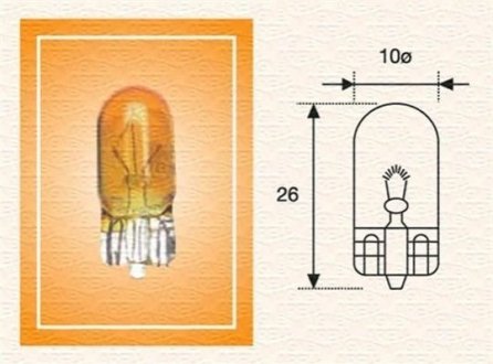 Купити WY5W 12V5W Автомобільна лампа (жовта) безцокольна (W2,1x9,5d) MAGNETI MARELLI wy5w 12a (фото1) підбір по VIN коду, ціна 38 грн.