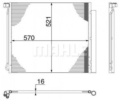 Радиатор кондиционера BMW X5 (E70/F15,F85) 09-18/X6 (E71,E72/F16,F86) 09-19 BMW X6, X5 MAHLE / KNECHT ac 269 000s (фото1)