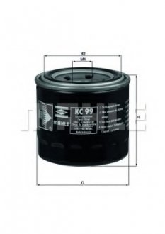 Купить Фильтр топливный Mahle Daihatsu, Kubota MAHLE / KNECHT kc99 (фото1) подбор по VIN коду, цена 301 грн.