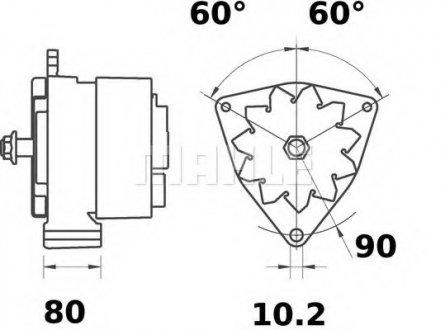 Генератор 28V 55A MAHLE / KNECHT mg 460