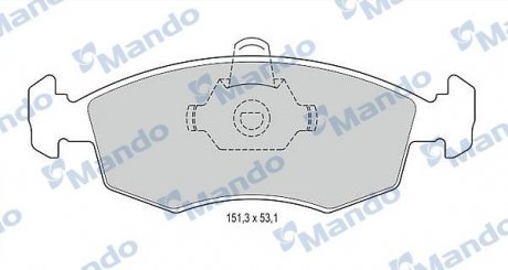 Купить Тормозные колодки Fiat Punto MANDO mbf015166 (фото1) подбор по VIN коду, цена 627 грн.