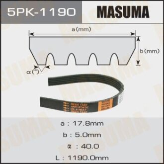 Ремінь поліклиновий MASUMA 5PK-1190
