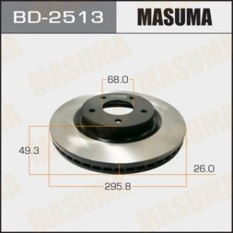 Диск тормозной передний (кратно 2) Nissan Teana (08-14) (BD-2513) Nissan Teana MASUMA bd2513