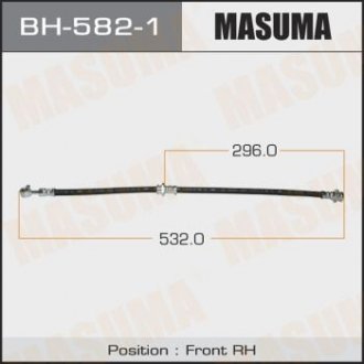 Купить Шланг тормозной передний правый Nissan Teana (08-14) (BH-582-1) Nissan Teana MASUMA bh5821 (фото1) подбор по VIN коду, цена 558 грн.
