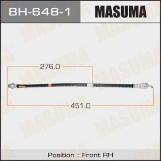 Шланг тормозной (BH-648-1) MASUMA bh6481