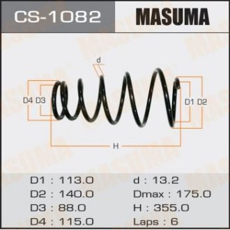 Купити Пружина задня Toyota Camry (06-) MASUMA cs1082 (фото1) підбір по VIN коду, ціна 983 грн.