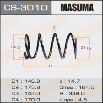 Пружина підвіски передня Mitsubishi Outlander (08-14) Mitsubishi Outlander MASUMA cs3010