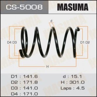 Пружина подвески передняя Honda CR-V (02-) (CS-5008) Honda CR-V MASUMA cs5008