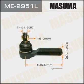 Купить Наконечник рулевой тяги TOYOTA LAND_CRUISER 200 FJ80, HDJ81, HZJ81, RJ79 Toyota Land Cruiser MASUMA me2951l (фото1) подбор по VIN коду, цена 595 грн.