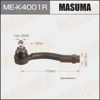 Наконечник рулевой тяги HYUNDAI SONATA EF, SONATA 98- RH MASUMA mek4001r