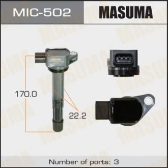 Купить Катушка зажигания Honda CR-V 2.0, 2.4 (-12) (MIC-502) Honda CR-V, Stream, Civic, FR-V MASUMA mic502 (фото1) подбор по VIN коду, цена 1614 грн.