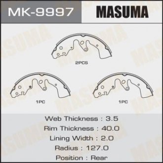 Купити Колодка гальмівна барабанна Suzuki Grand Vitara MASUMA mk9997 (фото1) підбір по VIN коду, ціна 1146 грн.