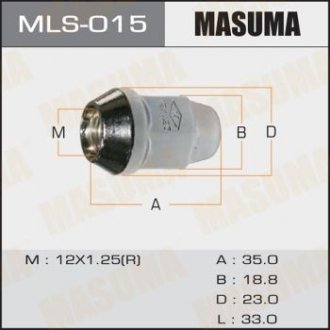 Гайка колеса 12x1.25 / под ключ=19 мм (MLS-015) MASUMA mls015