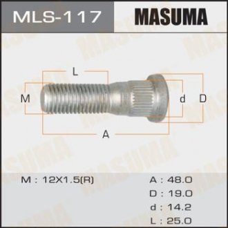 Шпилька колеса Toyota (MLS-117) Toyota Land Cruiser, Lexus GX MASUMA mls117