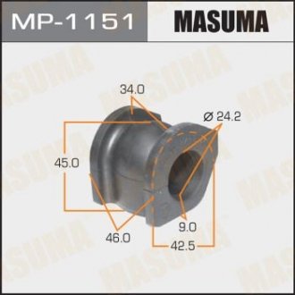 Купити Втулка стабілізатора переднього Honda Civic (05-) (Кратно 2 шт) Honda Civic MASUMA mp1151 (фото1) підбір по VIN коду, ціна 124 грн.
