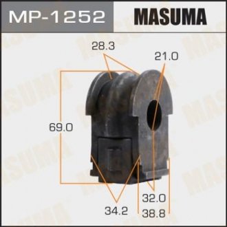Купити Втулка стабілізатора переднього Nissan Qashqai (13-17) (Кратно 2 шт) Nissan Qashqai MASUMA mp1252 (фото1) підбір по VIN коду, ціна 207 грн.