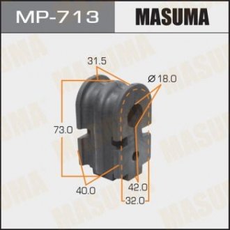 Втулка стабилизатора переднего (Кратно 2) Nissan Micra (02-07), Tida (15-) (MP-713) Honda Jazz, Nissan Micra MASUMA mp713