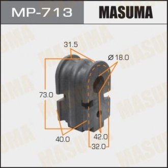 Втулка стабилизатора переднего (Кратно 2) Nissan Micra (02-07), Tida (15-) (MP-713) MASUMA mp713