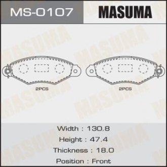 Колодки гальмівні AN-8118WK, P56038 передня PEUGEOT 206+ MASUMA ms0107