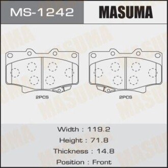 Гальмівні колодки передня AN-336WK, NP1043, P83025 Toyota Land Cruiser, 4-Runner, Lexus LX MASUMA ms1242