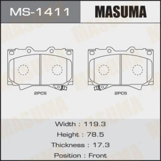 Купити Колодка гальмівна Toyota Land Cruiser, Sequoiva, Lexus LX MASUMA ms1411 (фото1) підбір по VIN коду, ціна 784 грн.