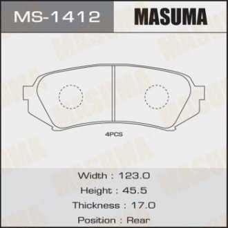 Колодки тормозные задн TOYOTA LAND_CRUISER 200 (MS-1412) MASUMA ms1412