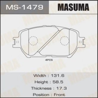 Колодки тормозные передн (MS-1479) MASUMA ms1479