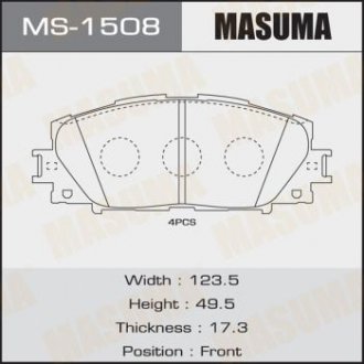 Колодки тормозные (MS-1508) MASUMA ms1508