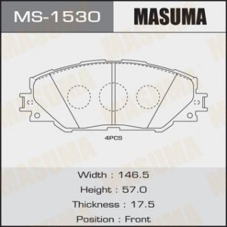 Колодки тормозные передн Toyota Auris (10-), RAV 4 (05-16) (MS-1530) MASUMA ms1530