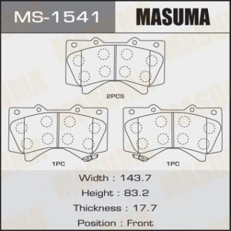 Колодка гальмівна передня Lexus LX570/ Toyota Land Cruiser (07-) MASUMA ms1541