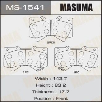 Колодки тормозные передн Lexus LX570/ Toyota Land Cruiser (07-) (MS-1541) MASUMA ms1541