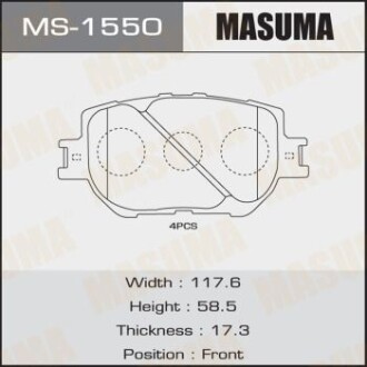 Колодки тормозные передн AN-636K, NP1021, P83054 Lexus IS MASUMA ms1550