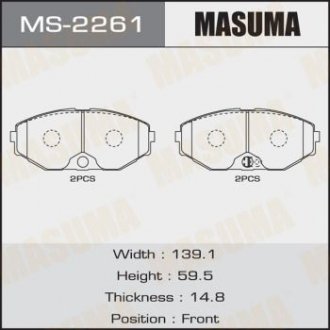 Колодки гальмівні передні FIAT DUCATO (06-16), NISSAN MAXIMA Infiniti J, Q, Nissan Maxima MASUMA ms2261