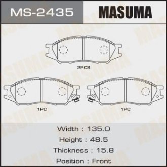 Колодка гальмівна передня Mitsubishi Lancer (00-08) MASUMA ms2435