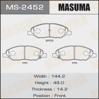 Купить Колодки тормозные передн Nissan Note (05-12), Tida (04-12) (MS-2452) Nissan Note, Tiida MASUMA ms2452 (фото1) подбор по VIN коду, цена 792 грн.