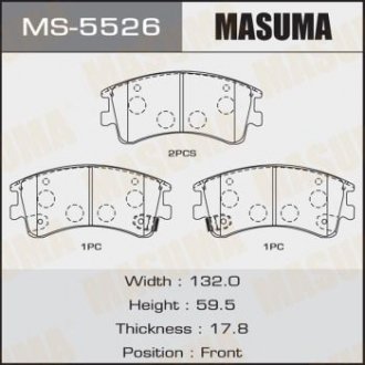 Купити Колодки гальмівні AN-719WK NP5007 P49032 передня Mazda 6 MASUMA ms5526 (фото1) підбір по VIN коду, ціна 944 грн.
