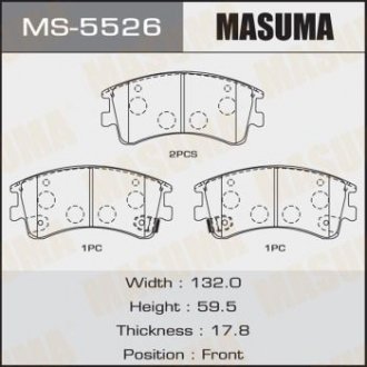 Колодки тормозные AN-719WK NP5007 P49032 передн (MS-5526) MASUMA ms5526