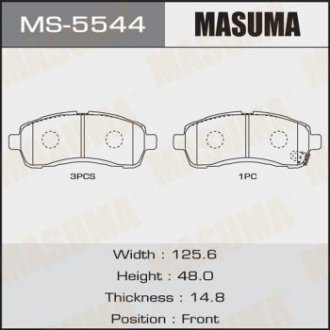 Купити Колодка гальмівна MASUMA ms5544 (фото1) підбір по VIN коду, ціна 553 грн.