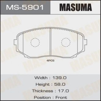 Колодка гальмівна передня Mazda CX-7 (07-12), CX-9 (17-) MASUMA ms5901