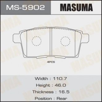 Колодка гальмівна задня Mazda CX-7 (06-11), CX-9 (08-12) MASUMA ms5902