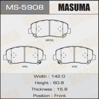 Колодка гальмівна передня Mazda CX-5 (11-) MASUMA ms5908