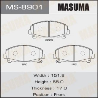 Колодки тормозные передн Honda Accord (09-12) (MS-8901) MASUMA ms8901