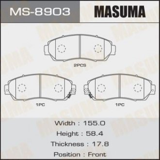 Купить Колодки тормозные (MS-8903) Honda CR-V MASUMA ms8903 (фото1) подбор по VIN коду, цена 1085 грн.