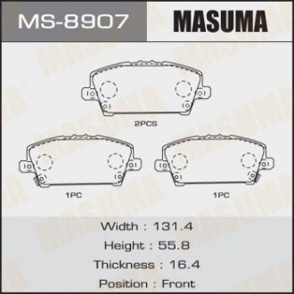 Купить Колодки тормозные передн HONDA CIVIC IX (MS-8907) Honda Civic MASUMA ms8907 (фото1) подбор по VIN коду, цена 914 грн.