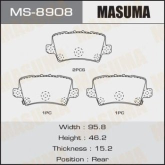 Колодка гальмівна задня Honda Civic (06-12) MASUMA ms8908