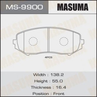 Колодка гальмівна MASUMA ms9900