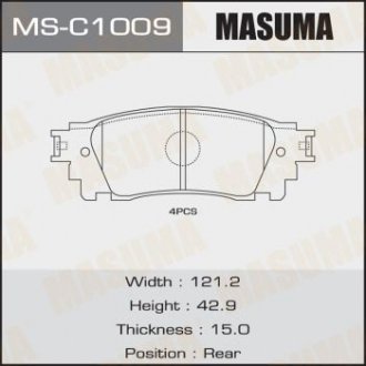 Купити Колодка гальмівна MASUMA msc1009 (фото1) підбір по VIN коду, ціна 601 грн.