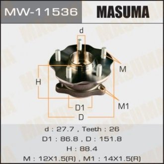 Ступиця колеса задн RX450H, RX200T / GYL15L, AGL25L Lexus RX MASUMA mw11536